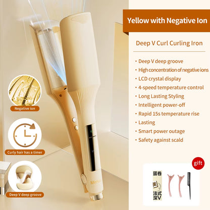 32Mm Hair Wave Curling Iron Professional French Egg Roll Hair Curler Corrugated Wavy Styler Fast Heating Volumizing Styling Tool