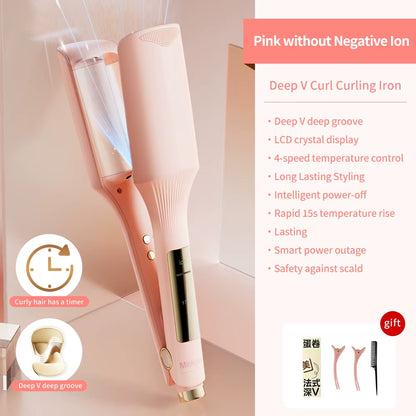 32Mm Hair Wave Curling Iron Professional French Egg Roll Hair Curler Corrugated Wavy Styler Fast Heating Volumizing Styling Tool