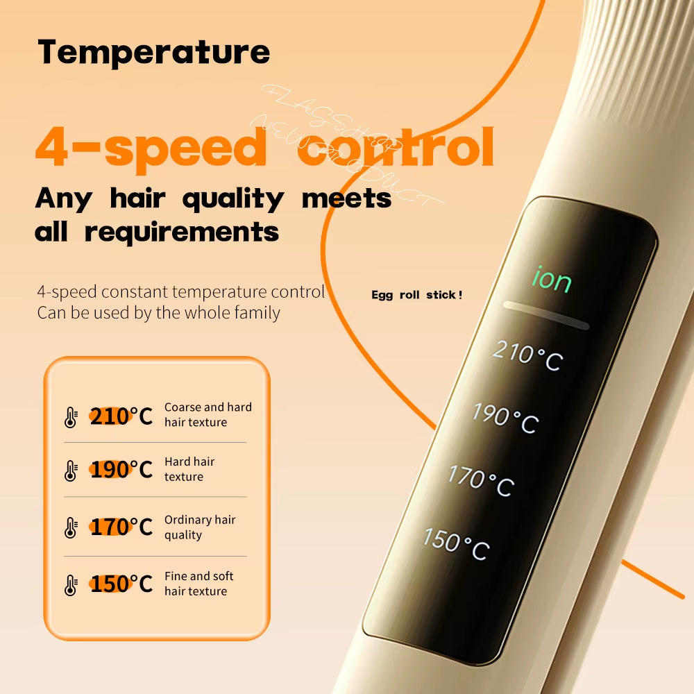 32Mm Hair Wave Curling Iron Professional French Egg Roll Hair Curler Corrugated Wavy Styler Fast Heating Volumizing Styling Tool