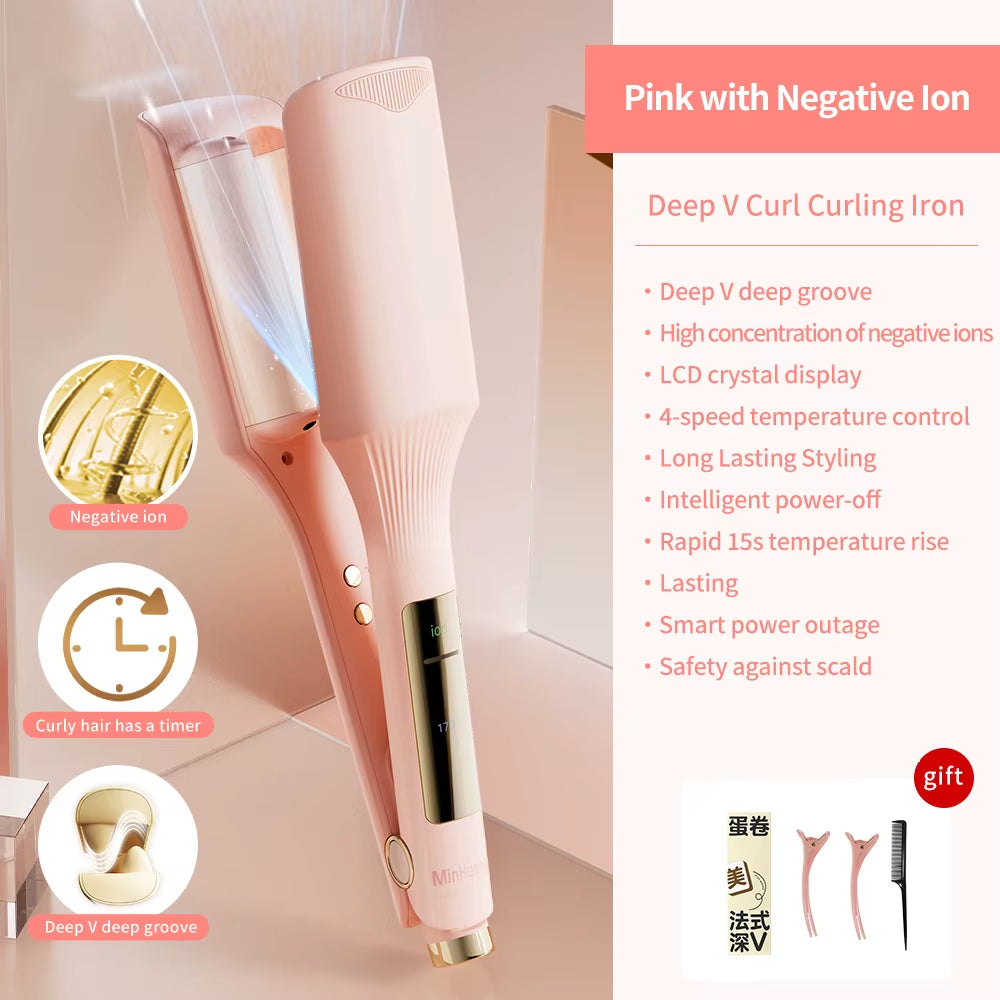 32Mm Hair Wave Curling Iron Professional French Egg Roll Hair Curler Corrugated Wavy Styler Fast Heating Volumizing Styling Tool