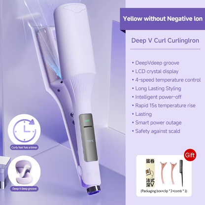 32Mm Hair Wave Curling Iron Professional French Egg Roll Hair Curler Corrugated Wavy Styler Fast Heating Volumizing Styling Tool